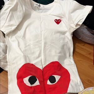 Kids White and Red Heart T-Shirt